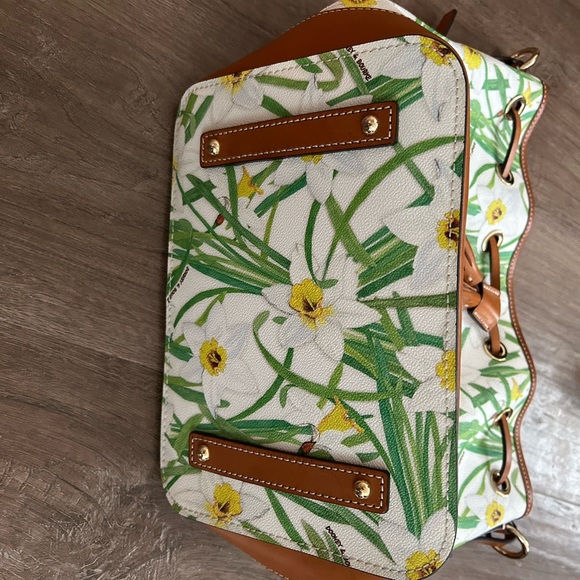 Dooney & Bourke EUC Floral Bucket Bag - Green and Brown - Picture 5 of 5